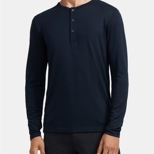 THEORY Dark Grey Snap Button Henley